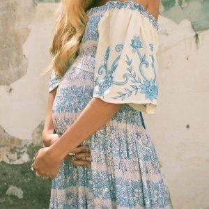 Fillyboo Hummingbird Dress, Size Small, Sky Blue, Like New Condition